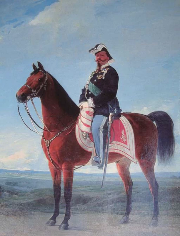 Ritratto di H.M. Re Vittorio Emanuele II a cavallo
